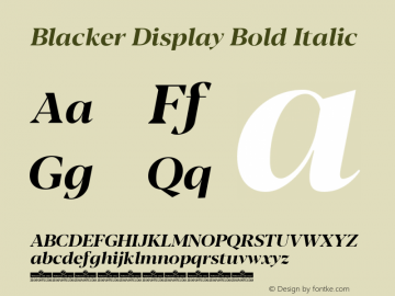 Blacker Display Bold Italic Version 1.000图片样张