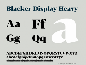 Blacker Display Heavy Version 1.000 Font Sample