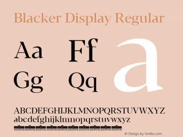 Blacker Display Regular Version 1.000 Font Sample