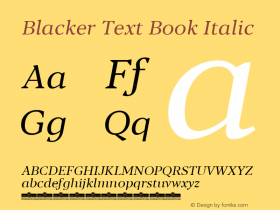 Blacker Text Book Italic Version 1.000图片样张