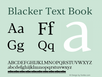 Blacker Text Book Version 1.000 Font Sample