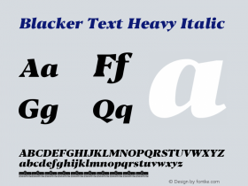 Blacker Text Heavy Italic Version 1.000图片样张