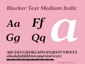 Blacker Text Medium Italic Version 1.000图片样张