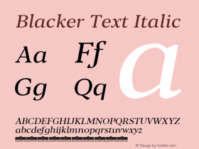 Blacker Text Italic Version 1.000图片样张