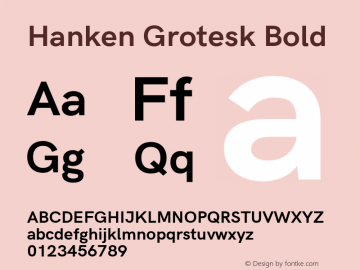 Hanken Grotesk Bold Version 1.029;PS 001.029;hotconv 1.0.88;makeotf.lib2.5.64775 Font Sample