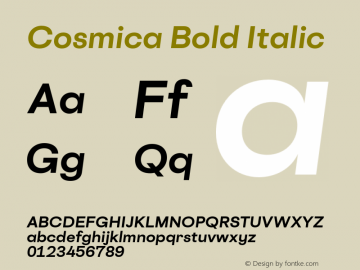CosmicaBoldItalic-Regular 18.040 | wf-rip DC20180210 Font Sample