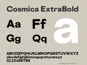 CosmicaExtraBold-Regular 18.026 | wf-rip DC20180210 Font Sample
