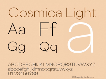 CosmicaLight-Regular 18.010 | wf-rip DC20180210 Font Sample