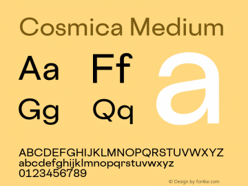 CosmicaMedium-Regular 18.010 | wf-rip DC20180210 Font Sample