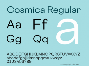CosmicaRegular-Regular 18.010 | wf-rip DC20180210 Font Sample