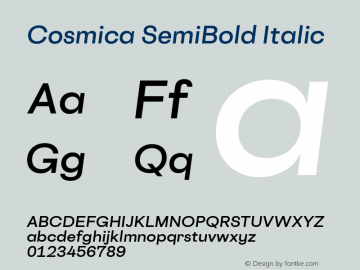 CosmicaSemiBoldItalic-Regular 18.010 | wf-rip DC20180210 Font Sample