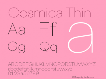 CosmicaThin-Regular 18.010 | wf-rip DC20180210 Font Sample
