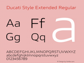 Ducati Style Extended Version 1.010 Font Sample