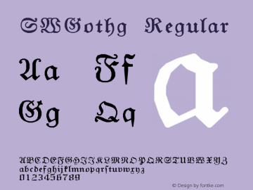 SWGothg Version 6.003 Font Sample