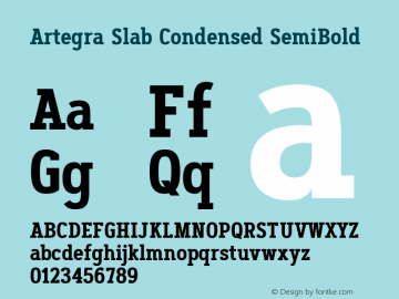 Artegra Slab Condensed SemiBold Version 1.000图片样张