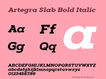 ArtegraSlabBoldItalic Version 1.000图片样张