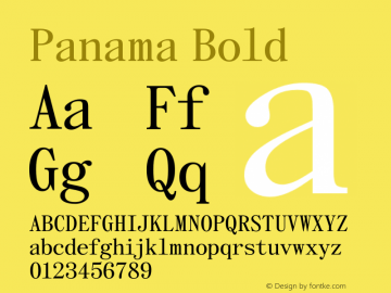 Panama Bold 001.000 Font Sample