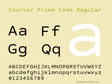 CourierPrimeCode-Regular Version 3.0318 Font Sample