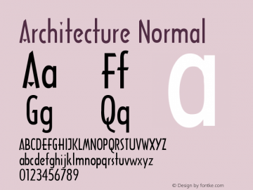 Architecture Normal Version 1.0 Font Sample