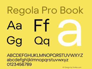 RegolaPro-Book Version 1.0 | wf-rip DC20180110 Font Sample