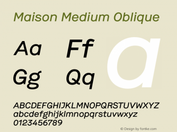 Maison-MediumOblique Version 2.1 | wf-rip DC20180410图片样张