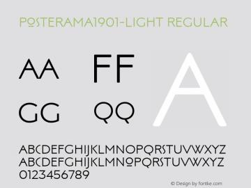 Posterama1901-Light Version 1.00 Font Sample