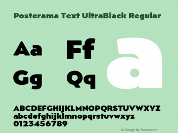 Posterama Text UltraBlack Version 1.00 Font Sample