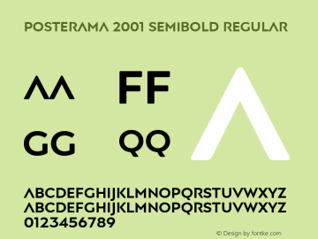 Posterama 2001 SemiBold Version 1.00 Font Sample