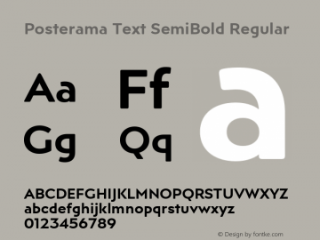 Posterama Text SemiBold Version 1.00 Font Sample