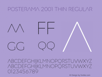 Posterama 2001 Thin Version 1.00 Font Sample