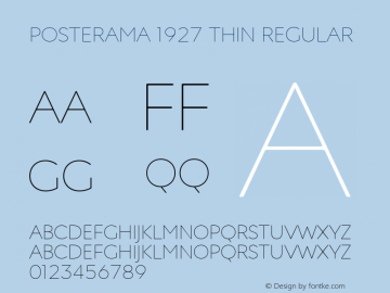 Posterama 1927 Thin Version 1.00 Font Sample