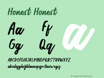 Honest Version 1.000 Font Sample