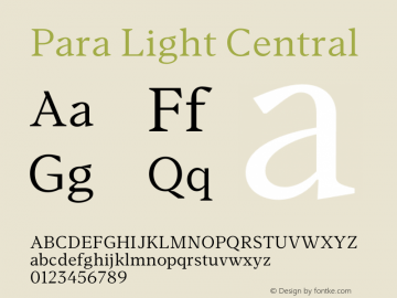 Para Light Central 2.04 Font Sample