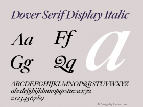 DoverSerifDisplay-Italic Version 1.1 | wf-rip DC20180410图片样张