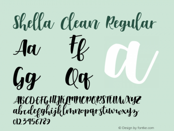Shella - Clean Version  Font Sample