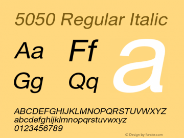 5050 Regular Italic Version 1.000;PS 001.001;hotconv 1.0.56图片样张