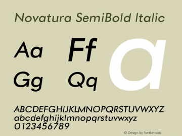 Novatura-SemiboldItalic Version 1.000;PS 001.001;hotconv 1.0.56图片样张