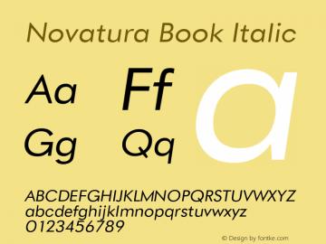 Novatura Book Italic Version 1.000;PS 001.001;hotconv 1.0.56图片样张