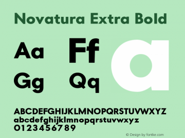 Novatura Extra Bold Version 1.002;PS 001.001;hotconv 1.0.56图片样张