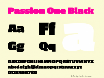 Passion One Black Version 1.001 Font Sample