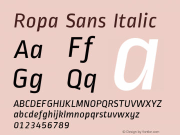Ropa Sans Italic Version 1.002图片样张