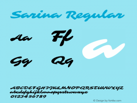 Sarina Regular Version 1.001 Font Sample