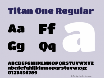 Titan One Regular Version 1.001 Font Sample