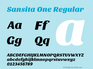 Sansita One Regular Version 1.001 Font Sample