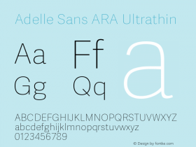 Adelle Sans ARA Ut Version 2.500;PS 002.500;hotconv 1.0.88;makeotf.lib2.5.64775 Font Sample