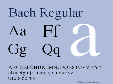 Bach 3.0j Font Sample