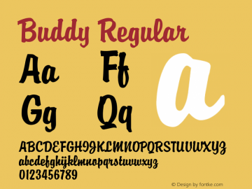 Buddy Converted from C:\TEMP\buddyETN.TF1 by ALLTYPE Font Sample