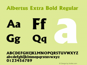 Albertus Extra Bold Version 1.3 (ElseWare) Font Sample