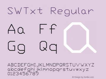 SWTxt Version 6.000 2006 initial release Font Sample