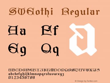SWGothi Version 6.000 2006 initial release Font Sample